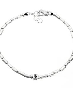 Man Athena Gioielli | Soulman Bracciale In Argento Naturale E Zirconi