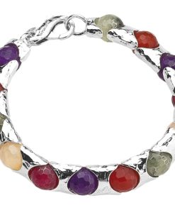 Gioielli Athena Gioielli | Rainbow Bracciale In Argento Naturale E Pietre