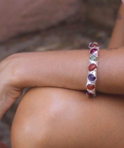 Gioielli Athena Gioielli | Rainbow Bracciale In Argento Naturale E Pietre