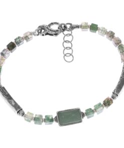 Man Athena Gioielli | New Soulman Bracciale Uomo In Argento Brunito E Pietre