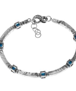 Man Athena Gioielli | New Soulman Bracciale Uomo In Argento Brunito E Tessuto Nautico