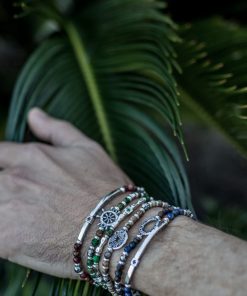 Man Athena Gioielli | Soulman Bracciale In Argento Brunito E Pietre