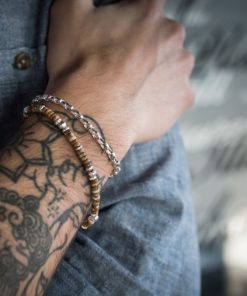 Man Athena Gioielli | Soulman Bracciale Uomo In Argento Naturale E Pietre