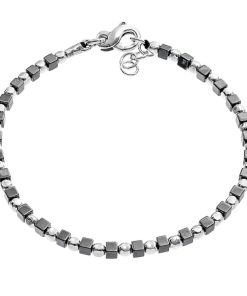 Man Athena Gioielli | Soulman Bracciale In Argento Naturale Ed Ematite