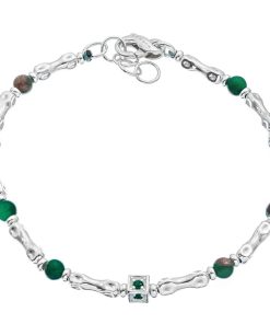 Man Athena Gioielli | Soulman Bracciale In Argento Brunito E Pietre