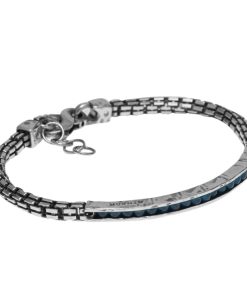 Man Athena Gioielli | Soulman Bracciale Uomo In Argento Brunito E Pietre