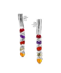 Gioielli Athena Gioielli | Rainbow New Orecchini In Argento Naturale E Pietre