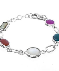 Gioielli Athena Gioielli | Mediterranea Petite Bracciale In Argento Naturale E Pietre