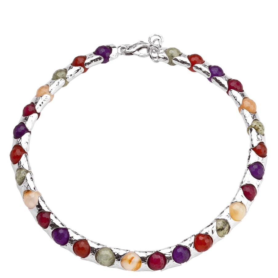 Gioielli Athena Gioielli | Rainbow Collana In Argento Naturale E Pietre