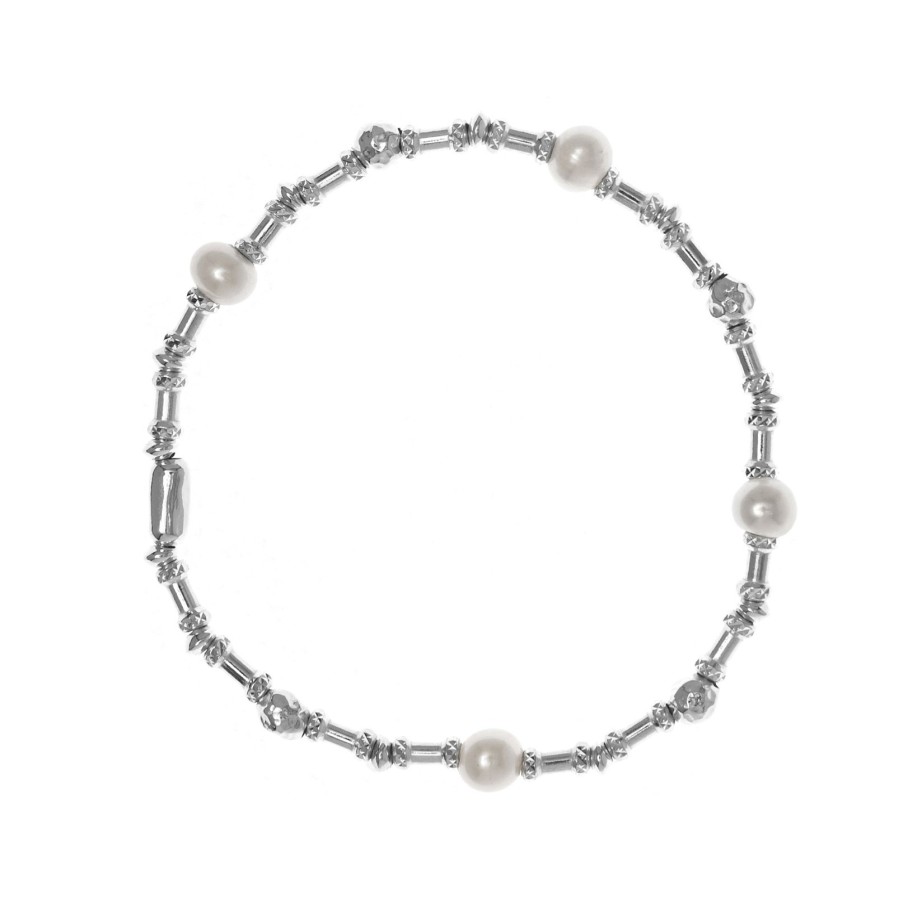 Gioielli Athena Gioielli | Brividi Bracciale In Argento Naturale E Perle