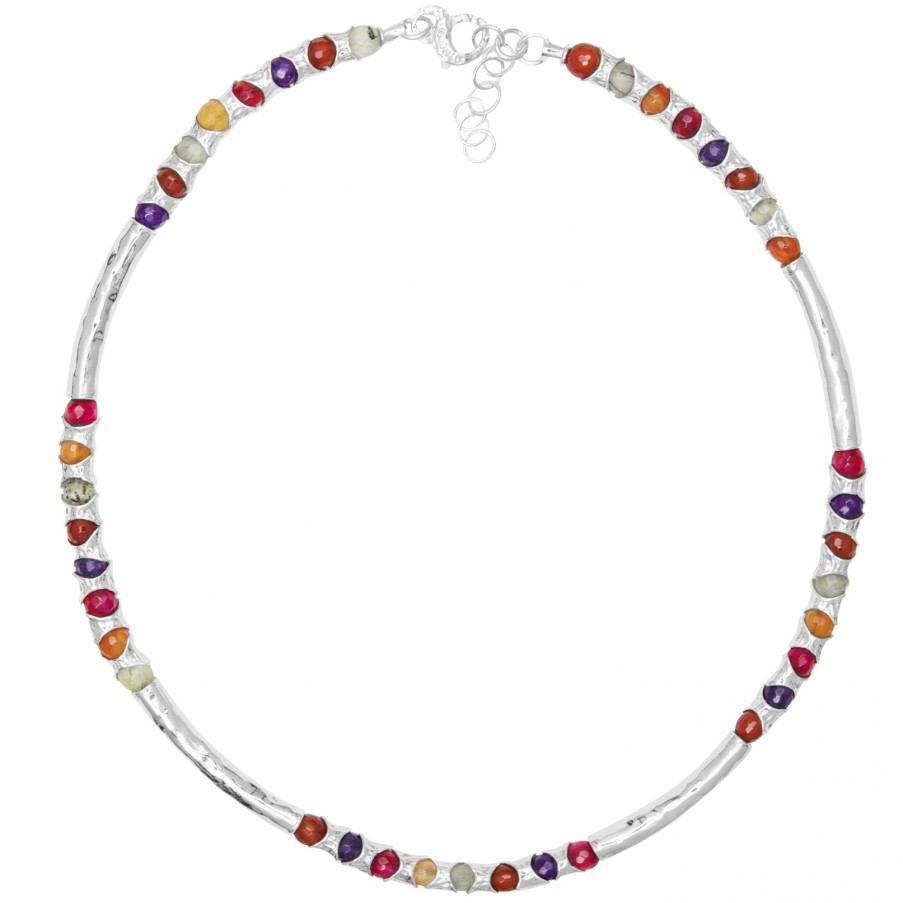 Gioielli Athena Gioielli | Rainbow New Collana In Argento Naturale E Pietre