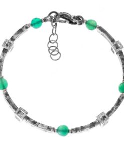 Man Athena Gioielli | New Soulman Bracciale Uomo In Argento Brunito E Pietre