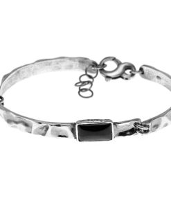 Man Athena Gioielli | New Soulman Bracciale Uomo In Argento Brunito E Pietre